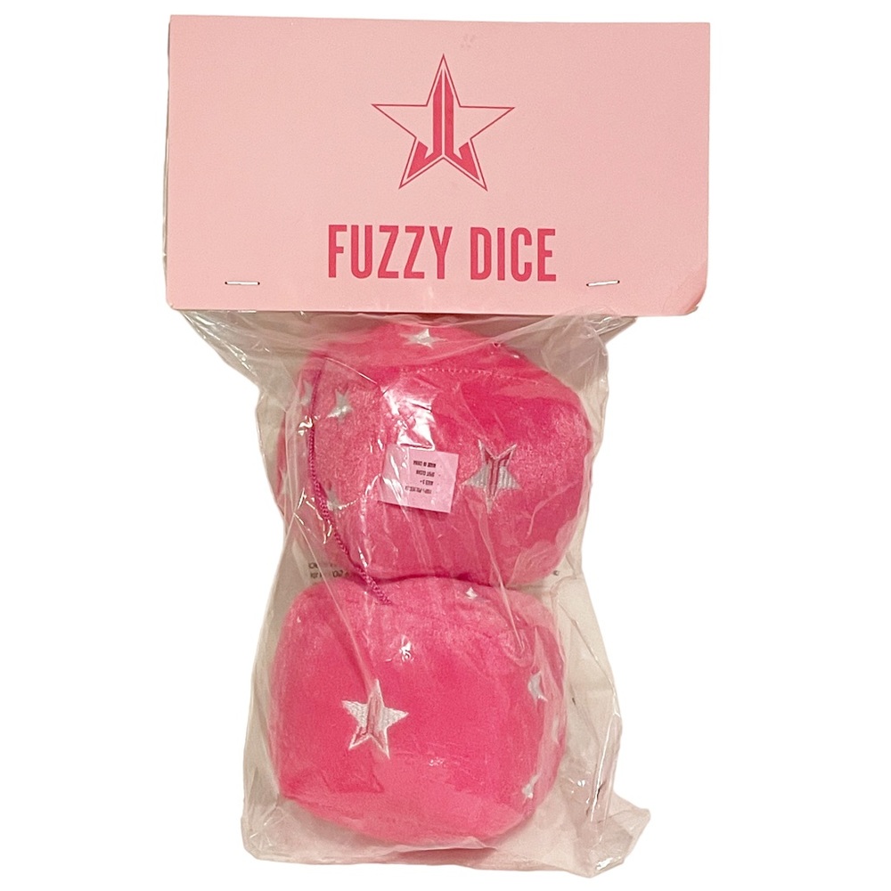 Jeffree Star Cosmetics Pink Fuzzy Dice Car Decor NEW